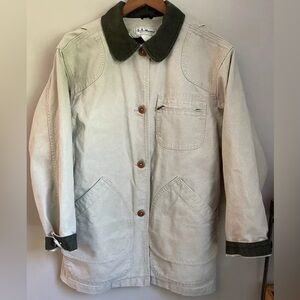 Vintage LL Bean beige chore barn jacket